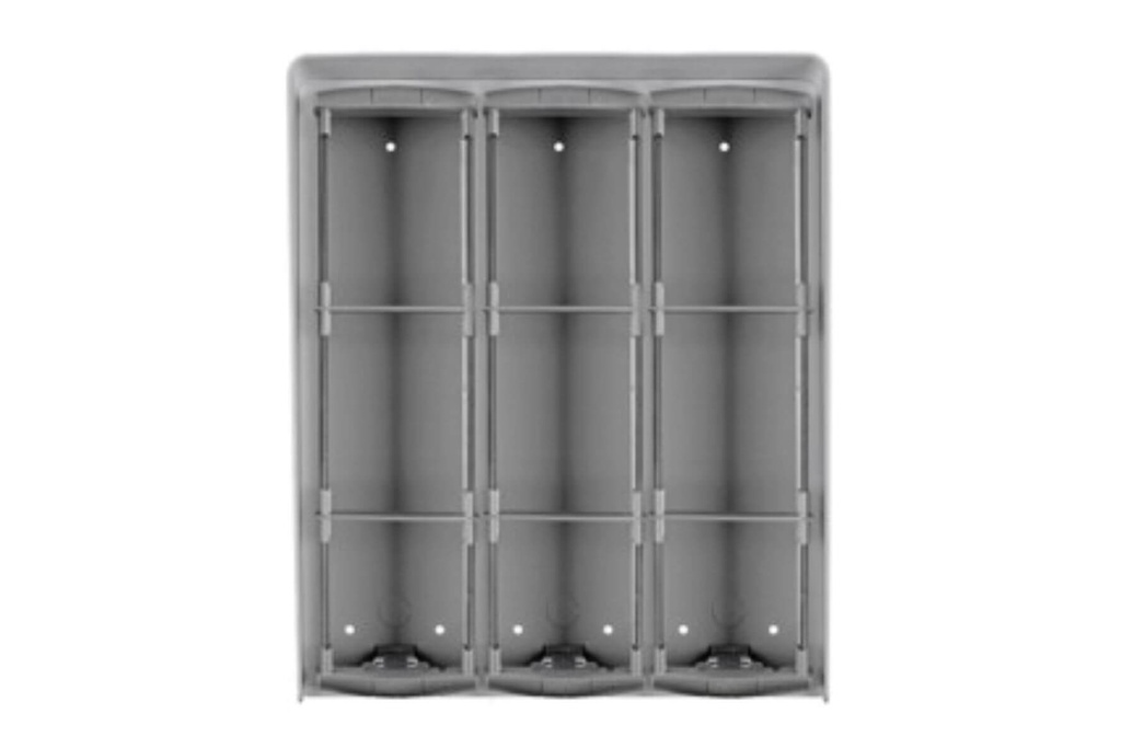 BOÎTIER EN SAILLIE AVEC VISIÈRE ANTI-PLUIE POUR 3 X 3 M-PROF