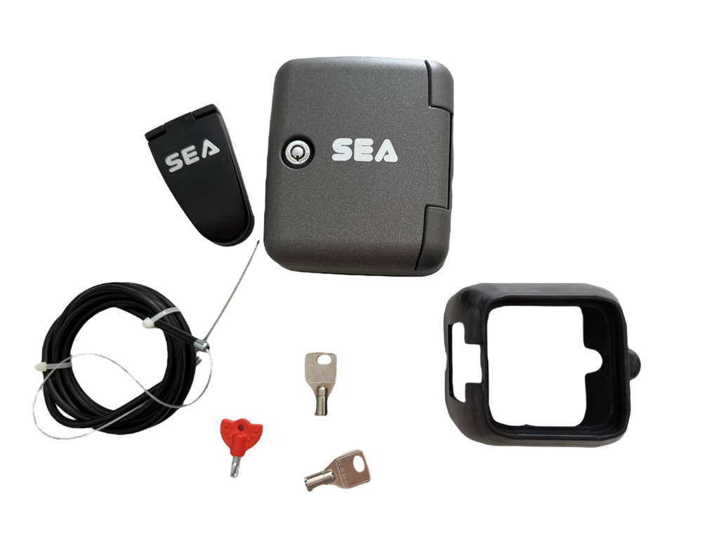 SECHTG Externe ontgrendeling met box, slot, 2m kabel en scharnier