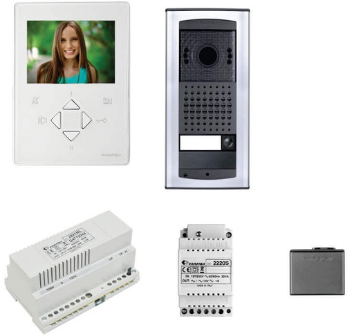 [KIT1252AGW] KIT VIDEO-WIT-HANDENVRIJ-KLEUR-ZHEROS-AGORÀ-DUO I Farfisa 