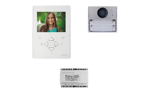 [KIT1252ABW] KIT VIDEO-BLANC-MAINS-LIBRE-COULEUR-ZHEROS-ALBA-DUO