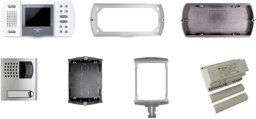 [KIT9161PLCW] KIT VIDEO-BLANC-MAINS LIBRES-COULEUR-ECHOS-PROFILO-RED. ELO