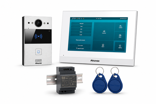 [AK-V-2W101] Akuvox VISION 2W | Complete 2-draads Video-intercomkit | Binnenmonitor | Badgelezer